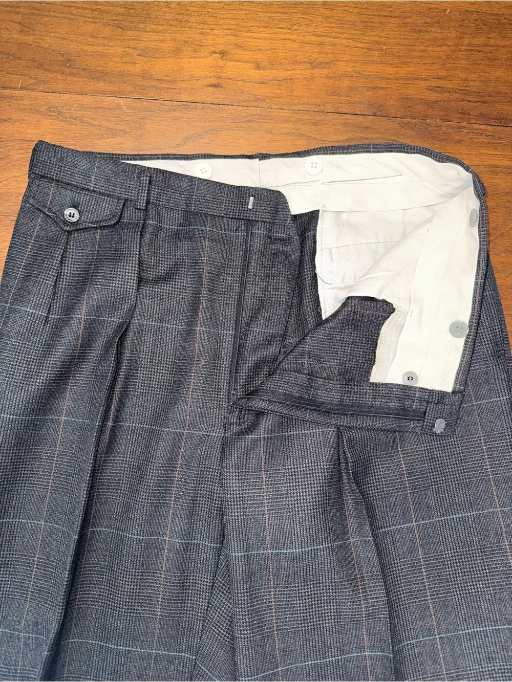 Austin Reed Charcoal Windowpane Suit Set Retro Vintage Bespoke Sports Coat Pants